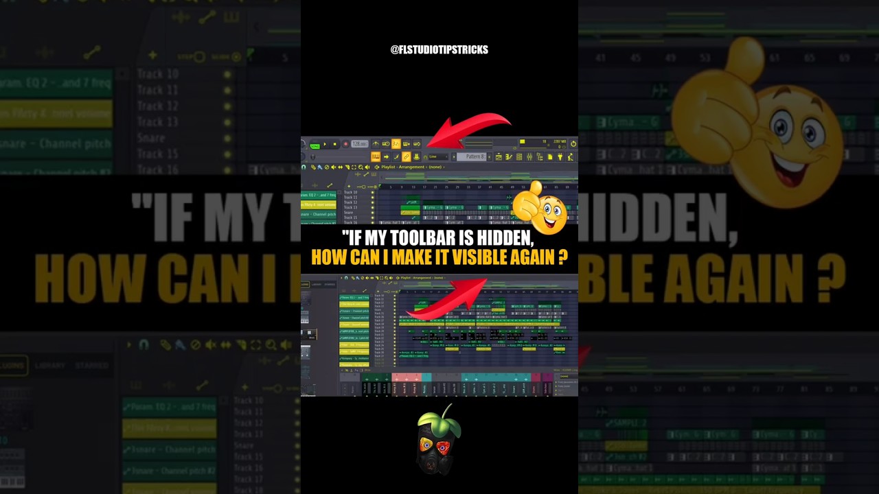 Toolbar Hide/Unhide @FLSTUDIOTIPSTRICKS-YTVideo - 2