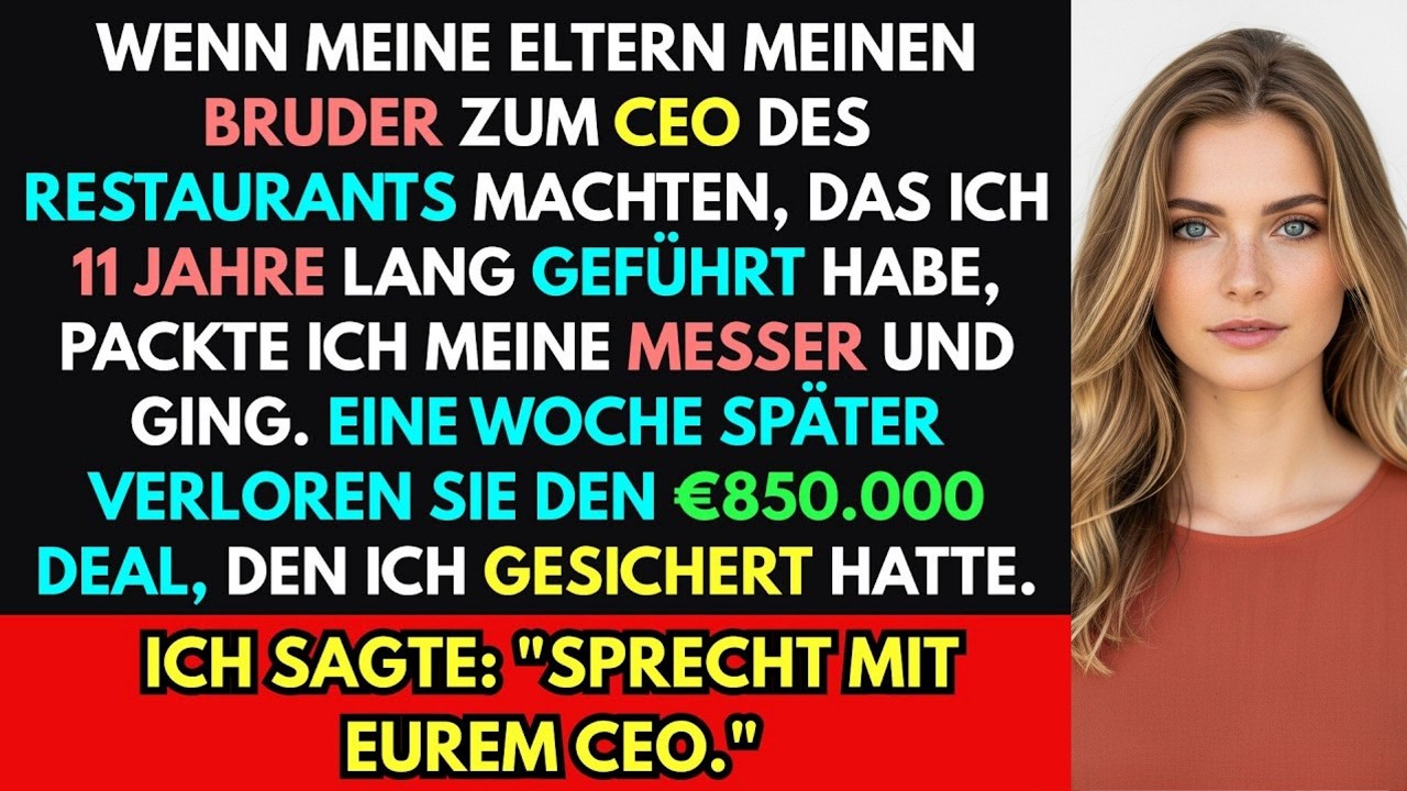 Mein Bruder wurde zum CEO ernannt – ich habe das Unternehmen verlassen und sie verloren 850.000 $