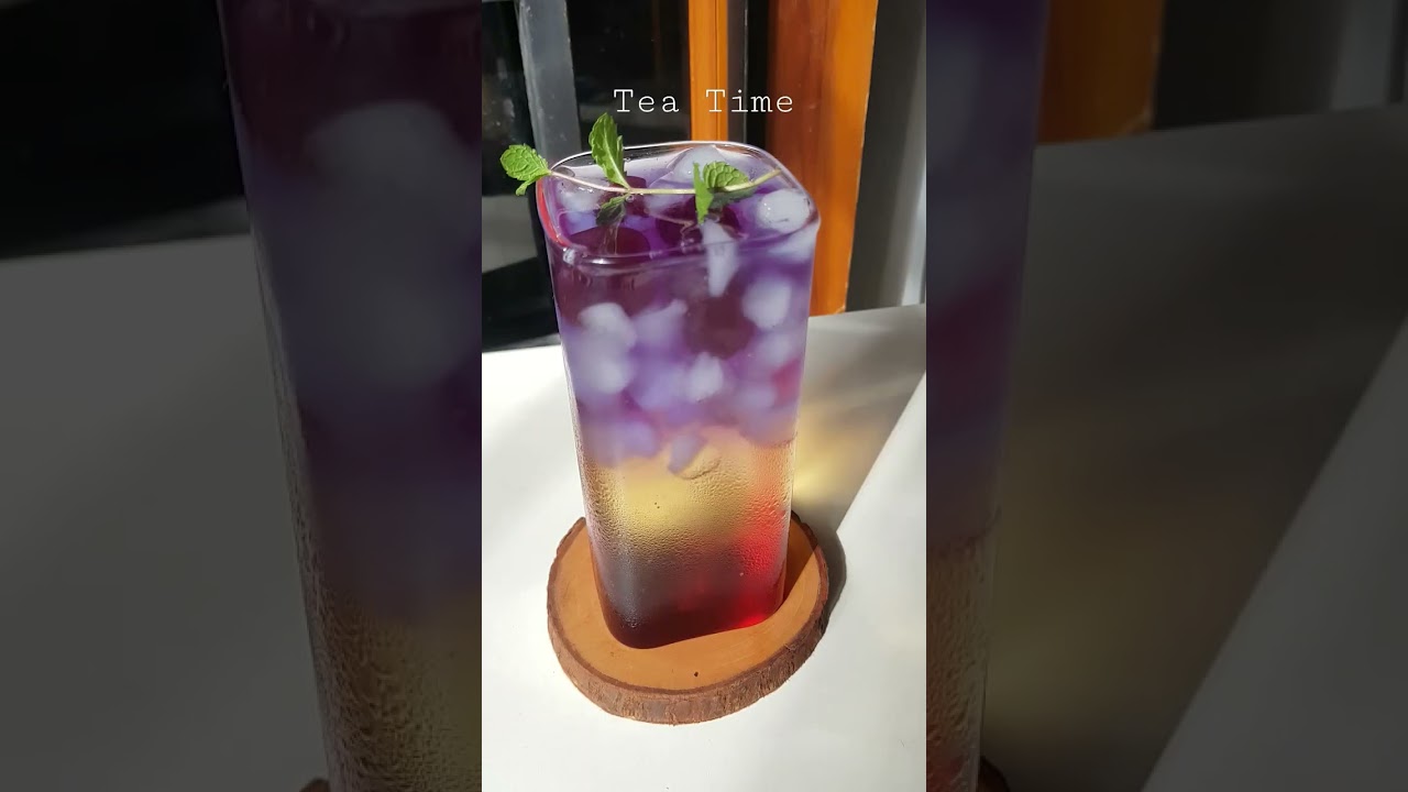 Blackcurrant tea with soda #tea #teatime #icedtea #shorts