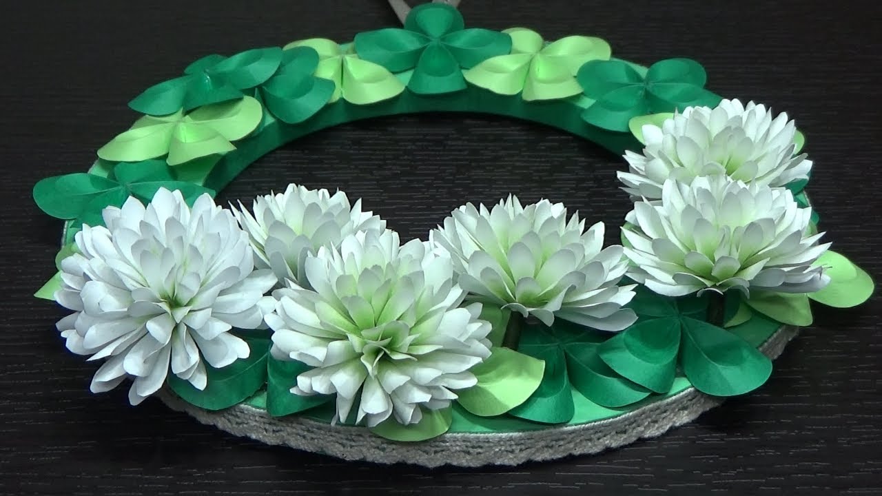 （ペーパーフラワー）春の飾り　クローバー（シロツメクサ）の作り方【DIY】(Paper flower) Spring decoration　Clover