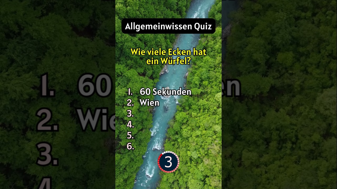 Wie viele Ecken hat ein W&uuml;rfel? #shorts #quiz