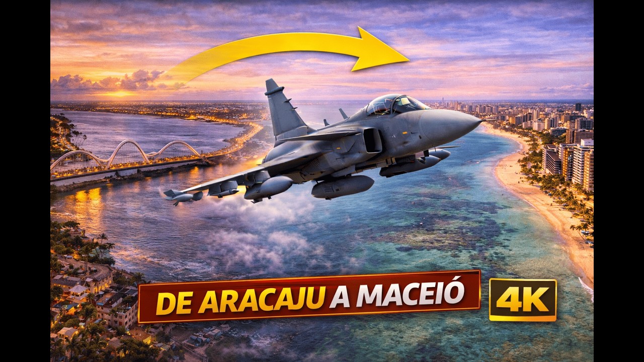 Litoral BR | De Aracaju - SE a Maceió - AL | JAS Gripen39 FAB - 4K
