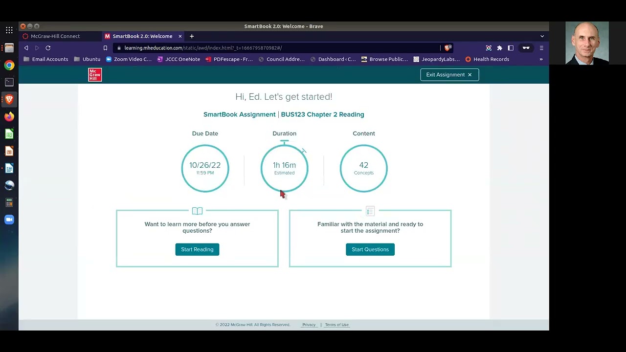 Completing Reading Assignments in Connect