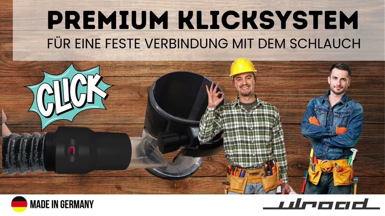 ULROAD Zubeh&ouml;r f&uuml;r Bosch Click and Clean C35 Makita RT 37mm Absaugung Staubsauger Adapter