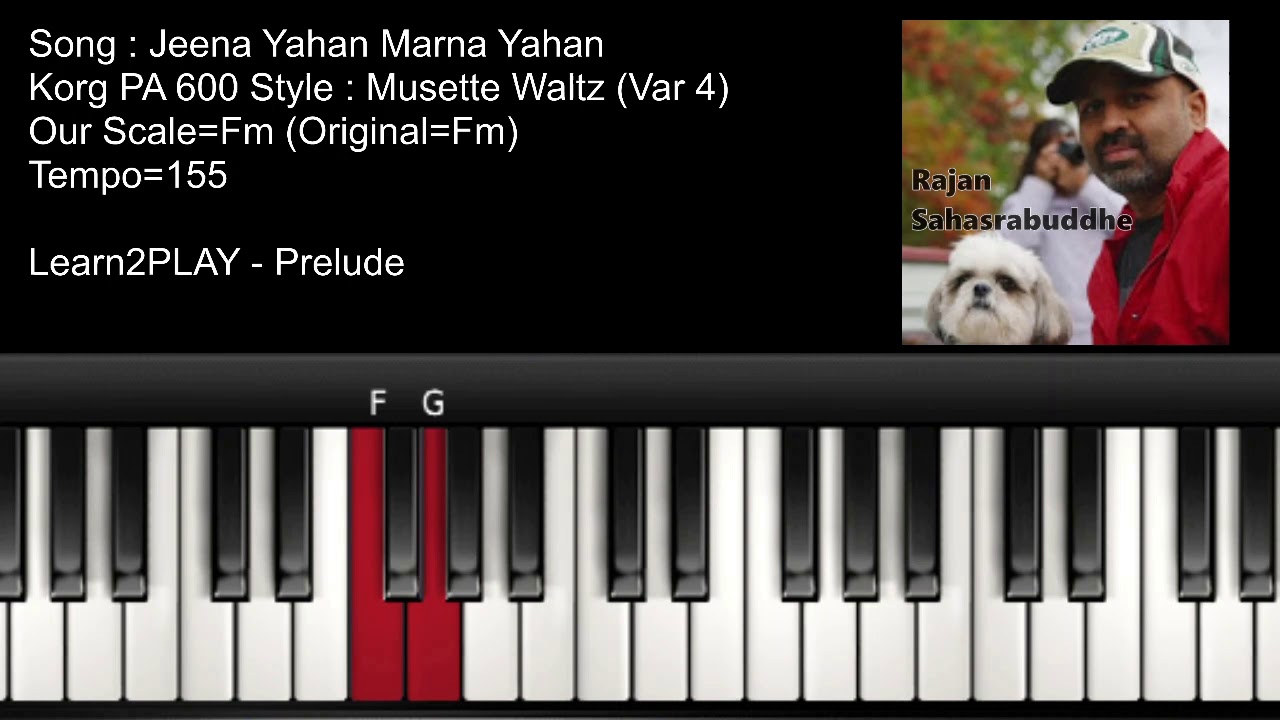 Prelude - Jeena Yahan Marna Yahan - Piano Tutorial - Slow Play - EZ Piano - Lighted Keys - Notes