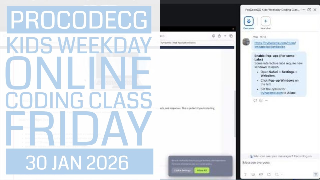 ProCodeCG Kids Weekday Coding Class - Friday - 30 Jan 2026