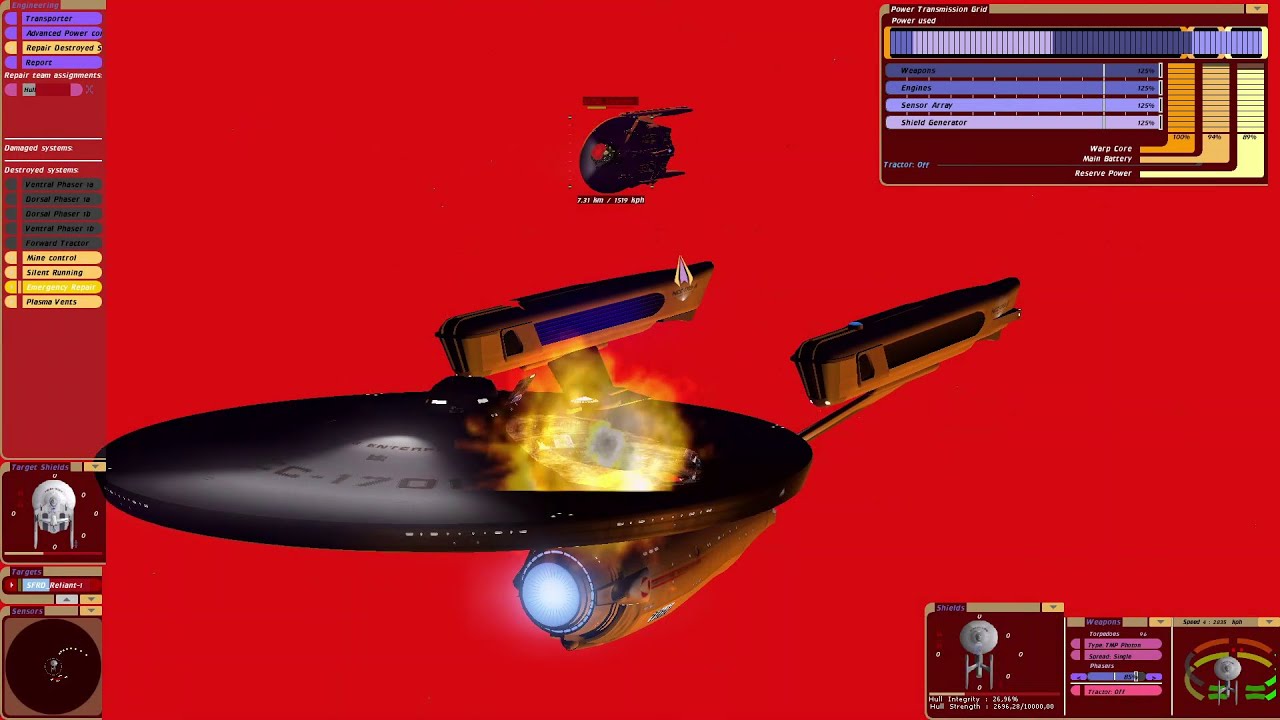SFRD Constitution Class Refit vs Miranda Class | KM | Star Trek Bridge Commander
