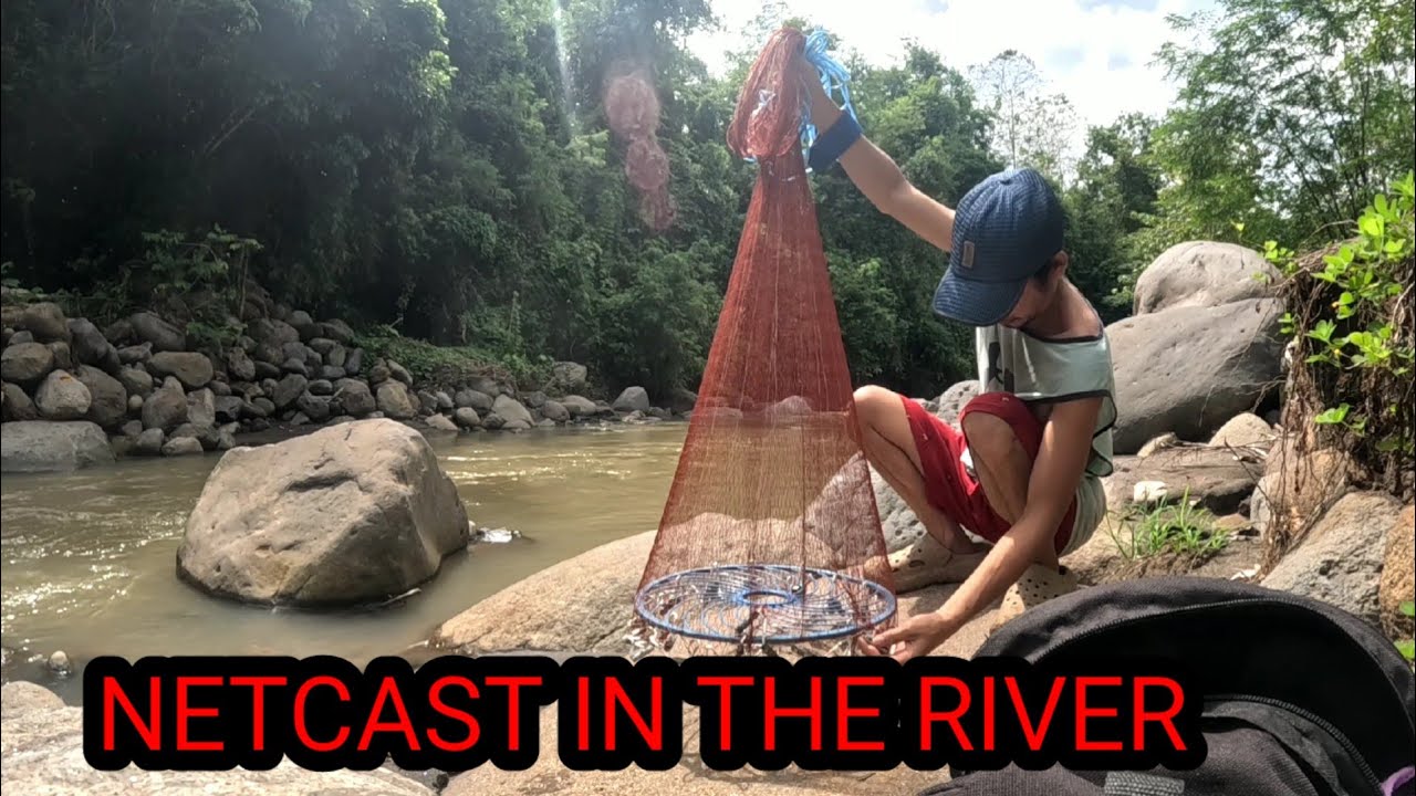 NET CAST FISHING IN THE RIVER,PROVINCE