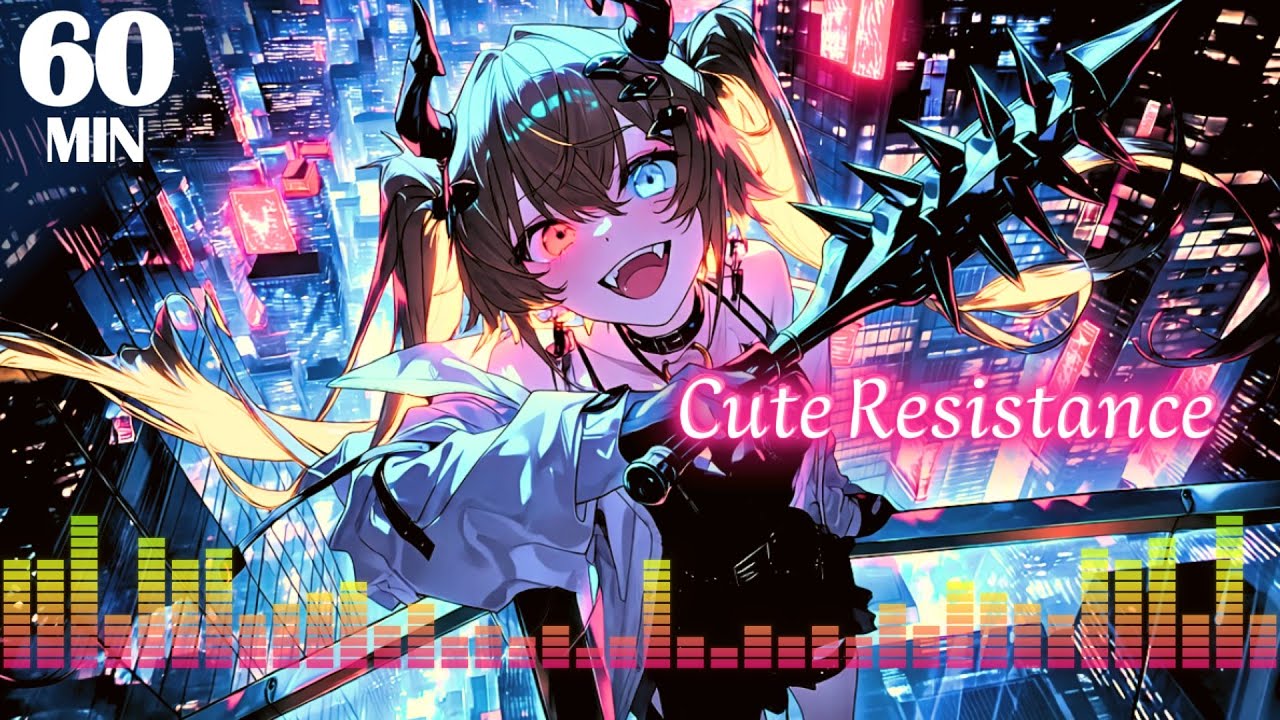 1 HOUR music | I Call This Vertical Freedom – Epic Cyberpunk / Anime Rock | Cute Resistance