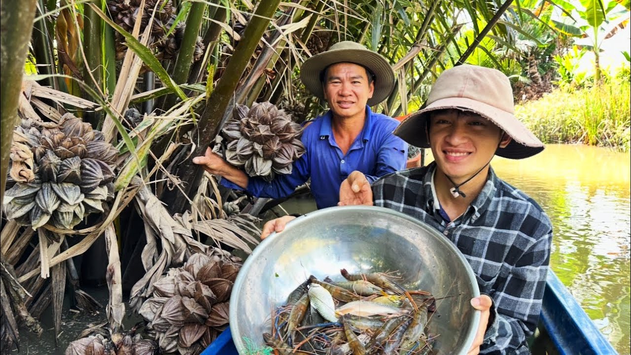 Thật Bất Ngờ Đi Thăm Mười Hai Cửa Trúng Tôm Và Dùng Bữa Cơm Với Mẹ/Hương Trúc Miệt Vườn 