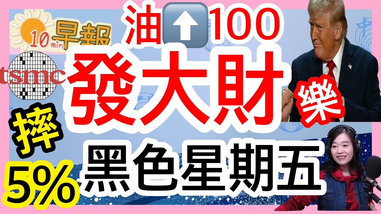 3.13.26【張慶玲｜中廣10分鐘早報新聞】油價升回100台積電ADR重摔5%│301大刀+戰爭台股黑色星期五│美國最貴航母福特號起火│文總去中化英文改為Taiwan