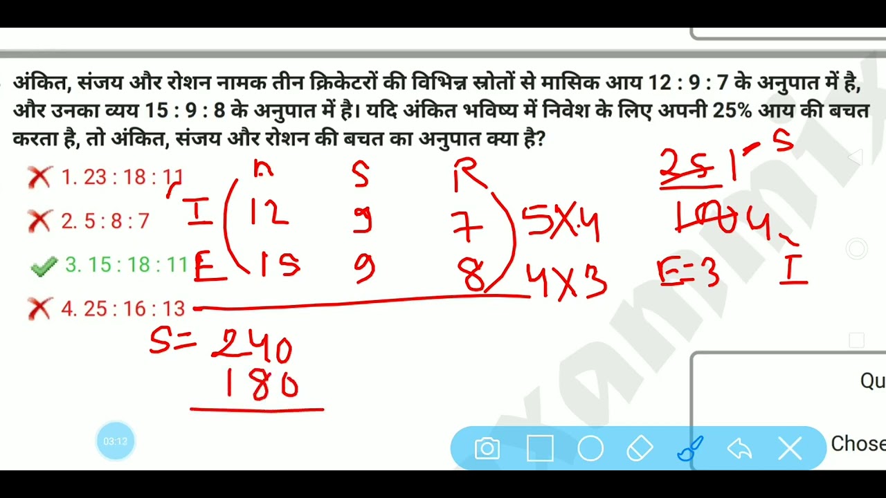 share and income previous year question for Railway and SSC exams
