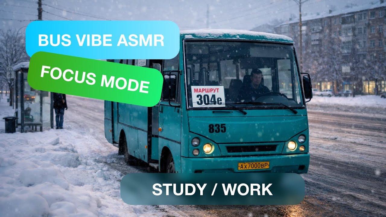 Bus Vibe ASMR | Route 304e Kharkiv – Public Transport Ambience, Road Hum & Cabin Noise (No Music)