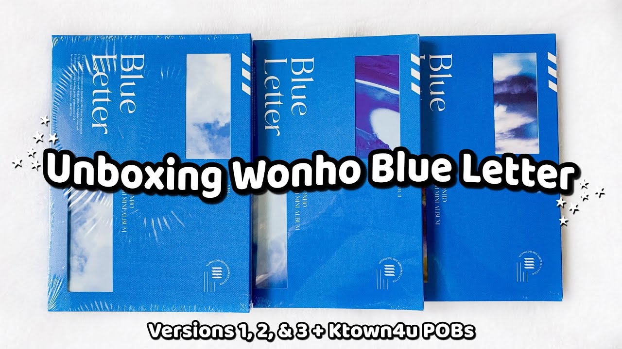 Unboxing Wonho 2nd Mini Blue Letter ✰ All Ver + Ktown4u POBs