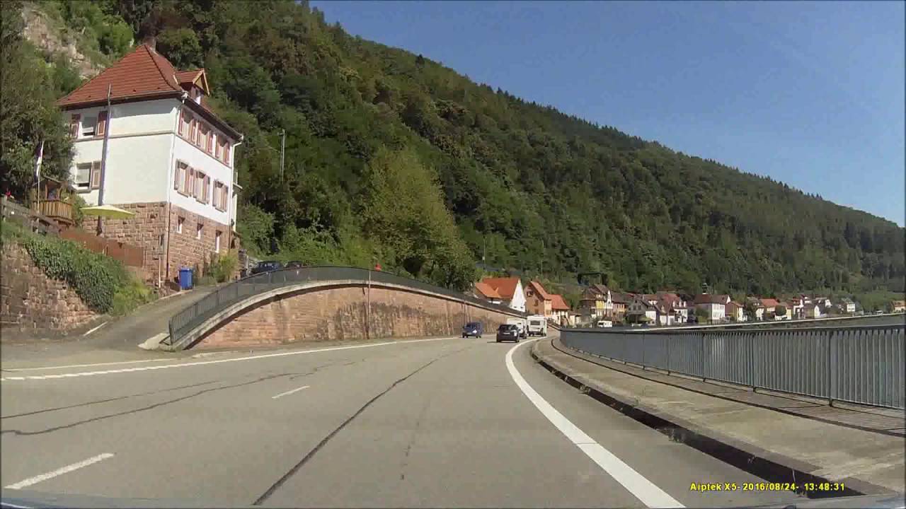 Autofahrt im Neckartal (HD/MOS):  Eberbach ---:--- Neckargerach
