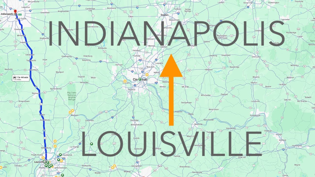Louisville Kentucky to Indianapolis Indiana Driving Road Trip 4K