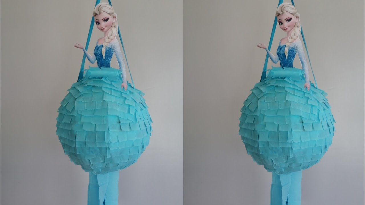 COMO HACER UNA PIÑATA DE ELSA DE FROZEN / ELSA PIÑATA FROM FROZEN