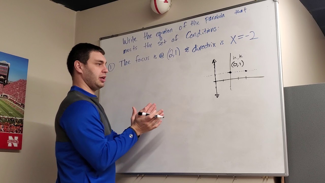 Write Equation of a Parabola given Focus and Directrix