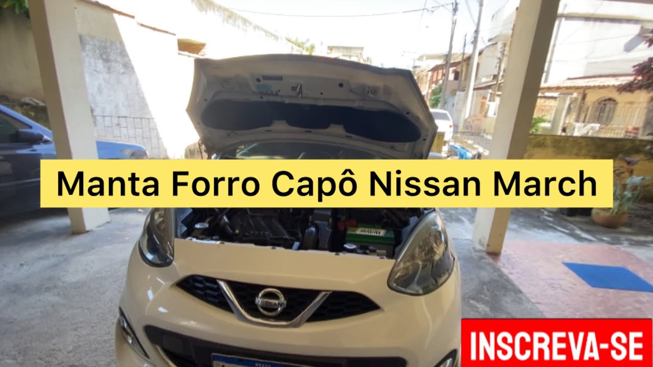 NISSAN MARCH / NISSAN VERSA. MANTA FORRÓ ACÚSTICA PARA CAPÔ DO NISSAN.