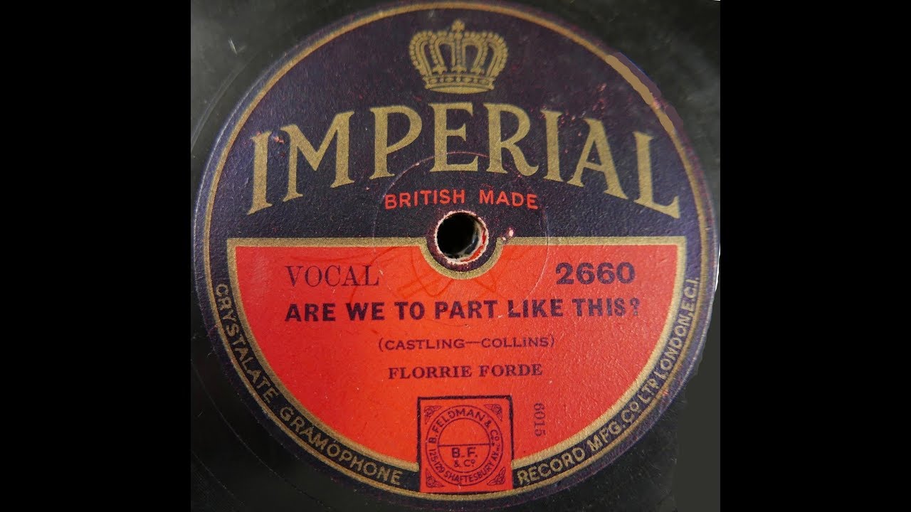 Florrie Forde 'Are We To Part Like This' 1932 78 rpm