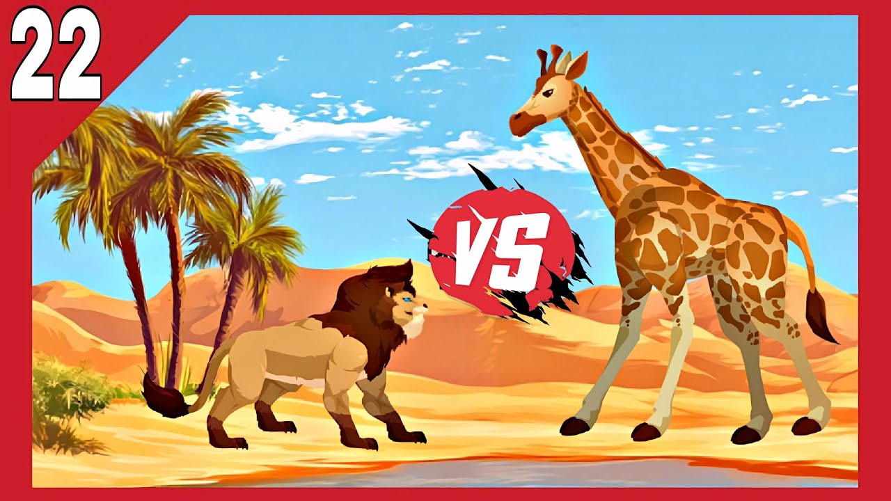 Lion vs Giraffe | Power vs Height – Who Wins? 🦁🦒