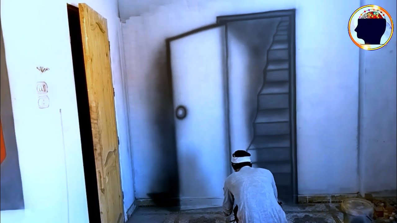 رسم ثلاثي الابعاد  | رسم خدع بصريه على الحوائط احدث ديكورات حوائط 3d  Art and creativity of drawing