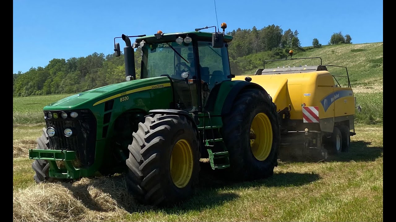 FOIN 2021 AVEC JOHN DEERE 8330 ET PRESSE NEW HOLLAND ET 6 140R ANDAINEUSE CLAAS !!