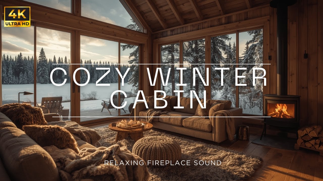 Winter Fireplace Ambience ❄️ Fireplace & Snowfall | Chill Fireplace Sound | Ideal for Relax, Reading