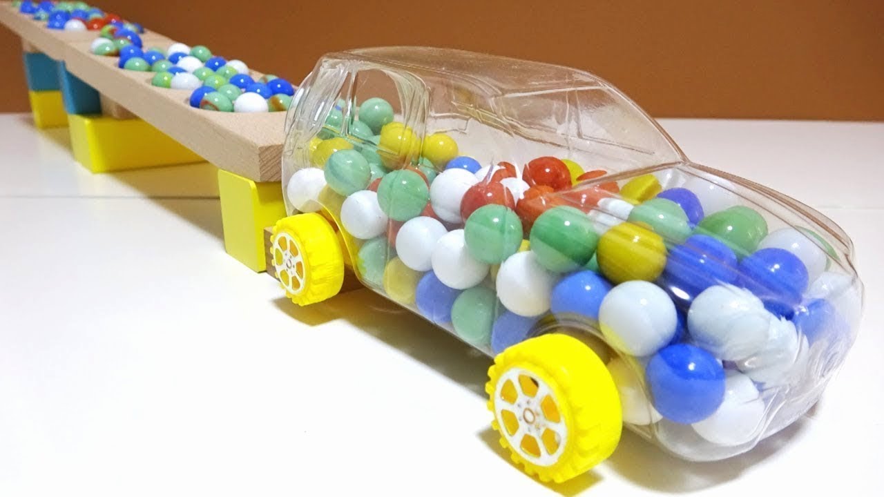 Marble Run ASMR Race ☆ HABA Slope & Dump Truck Excavator Ambulance Forklift Garbage Truck Tractors