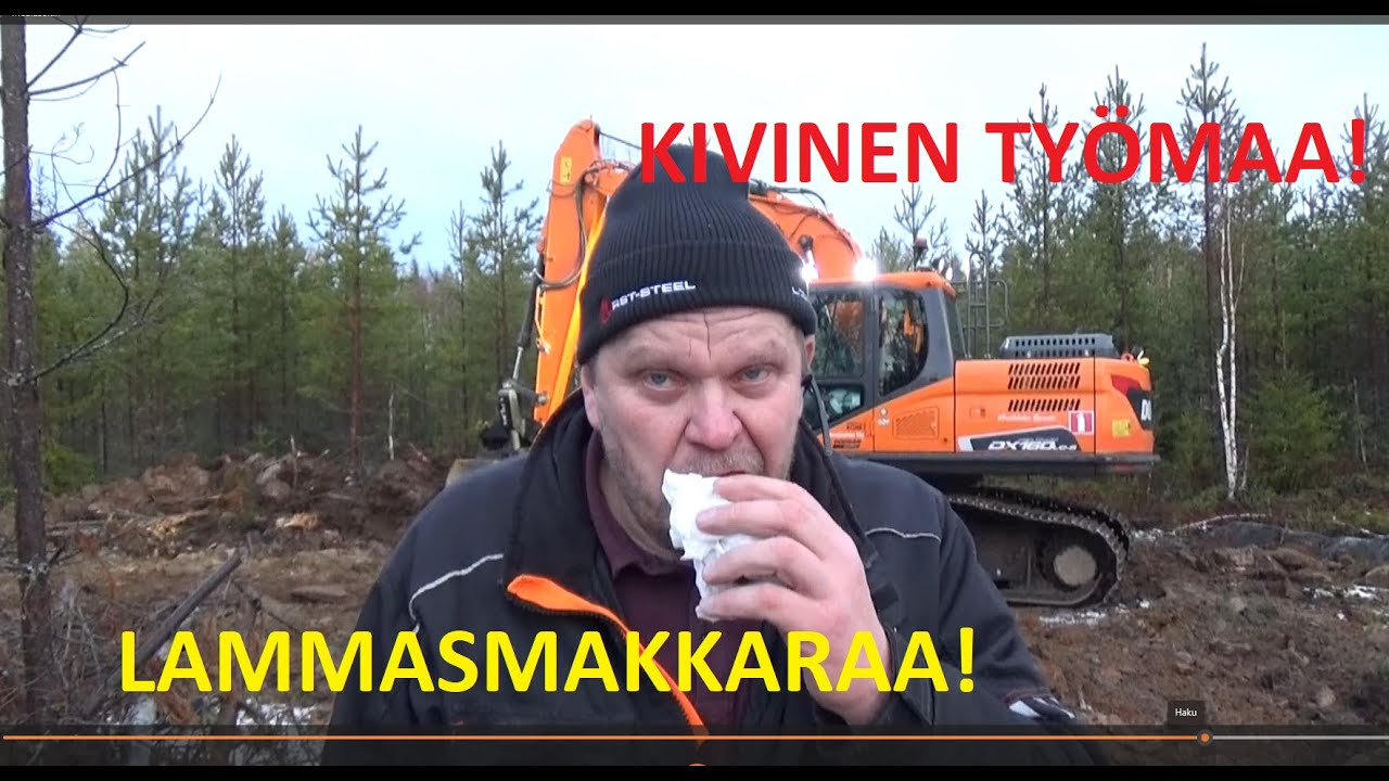Maistellaan lammasmakkaraa ja Juha kuokkii kiviä