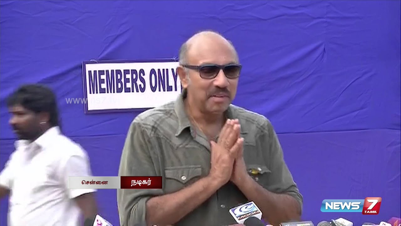 Actor Sathyaraj speaks after casting his vote at Nadigar sangam elections | News7 Tamil