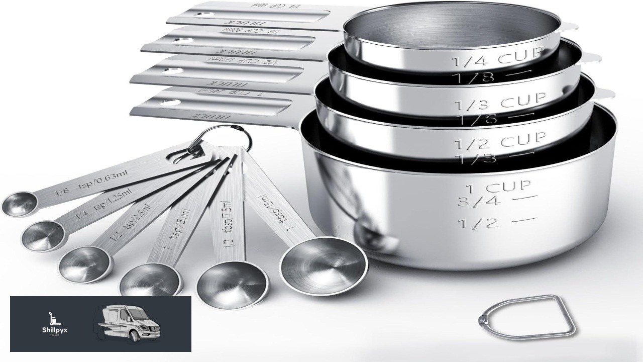 TILUCK Stainless Steel Measuring Cups & Spoons Set Cups and Spoons Kitchen Gadgets