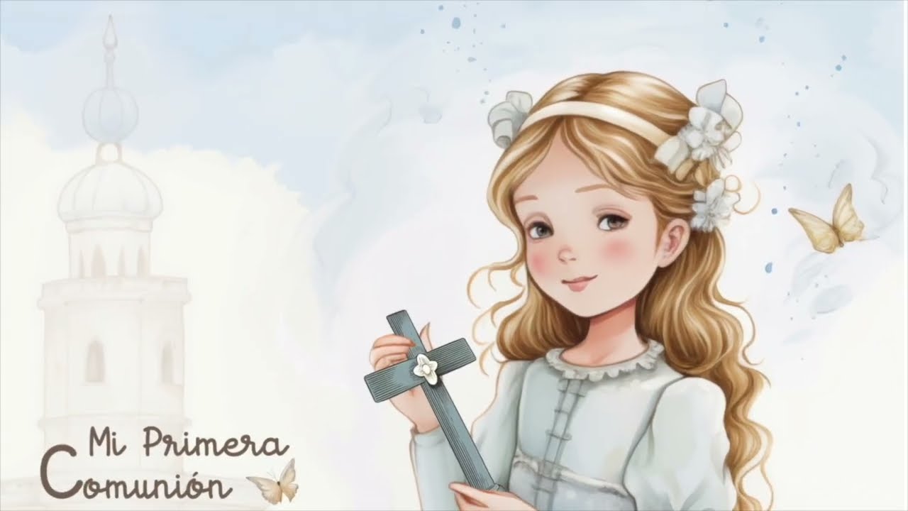Papel Digital Scrabooking Colección Primera Comunión Niña / Diá de Mariposas