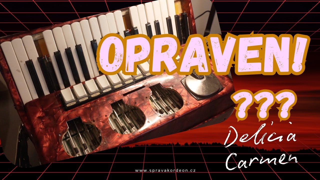 Oprava zničeného akordeonu Delicia Carmen 4 hlas I Sprav Akordeon