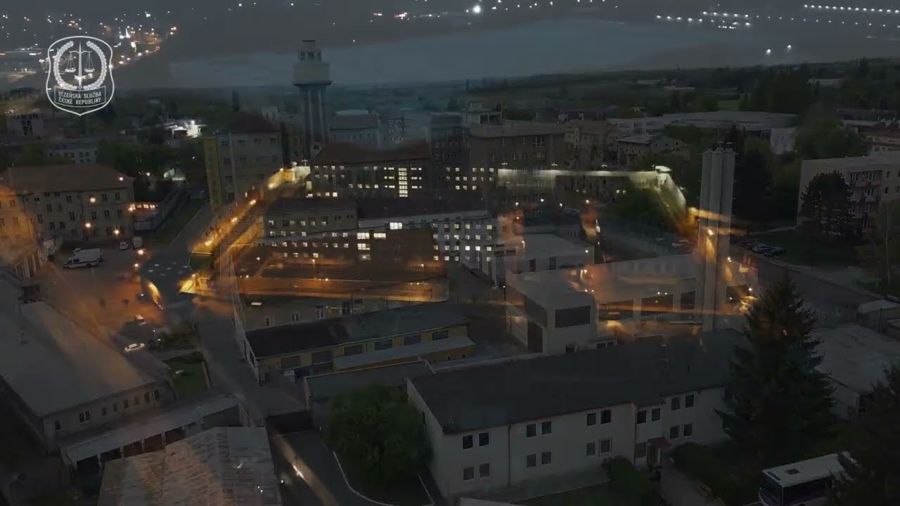 Pohled z dronu na věznice v ČR