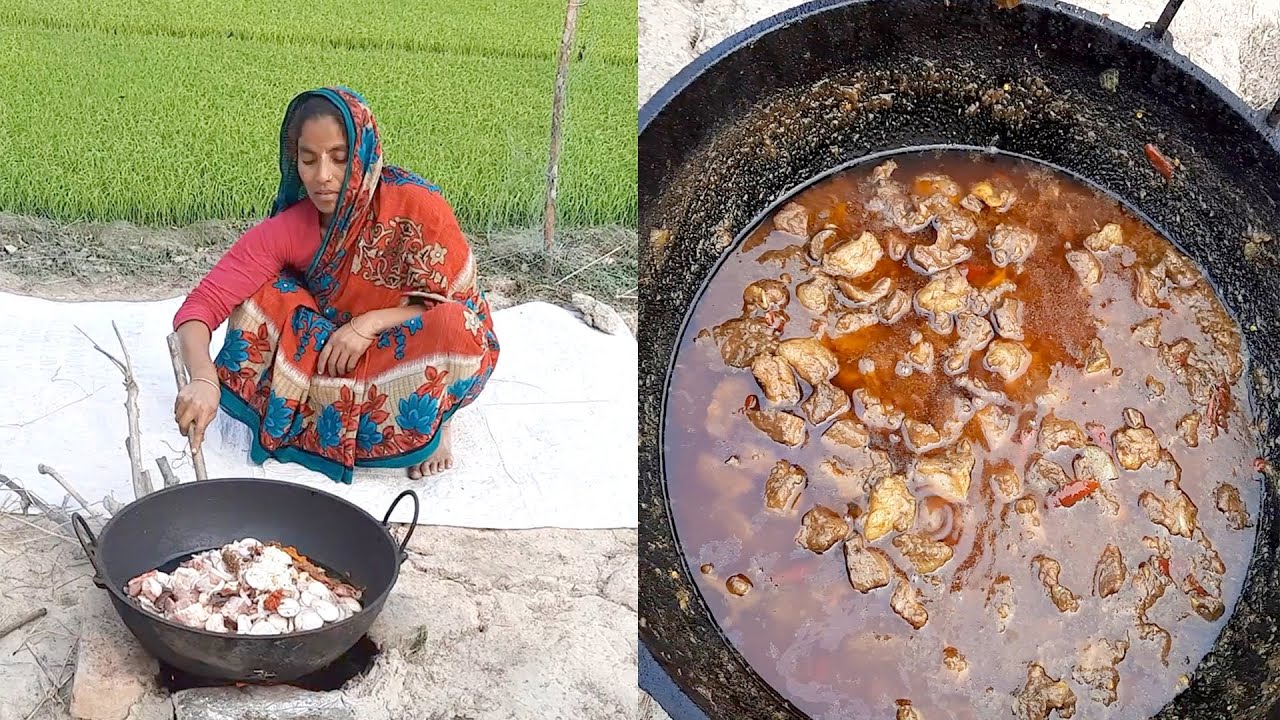 Village Food | Gorur Mangsher Makha Jhol Recipe | Traditional Beef Curry Recipe#02