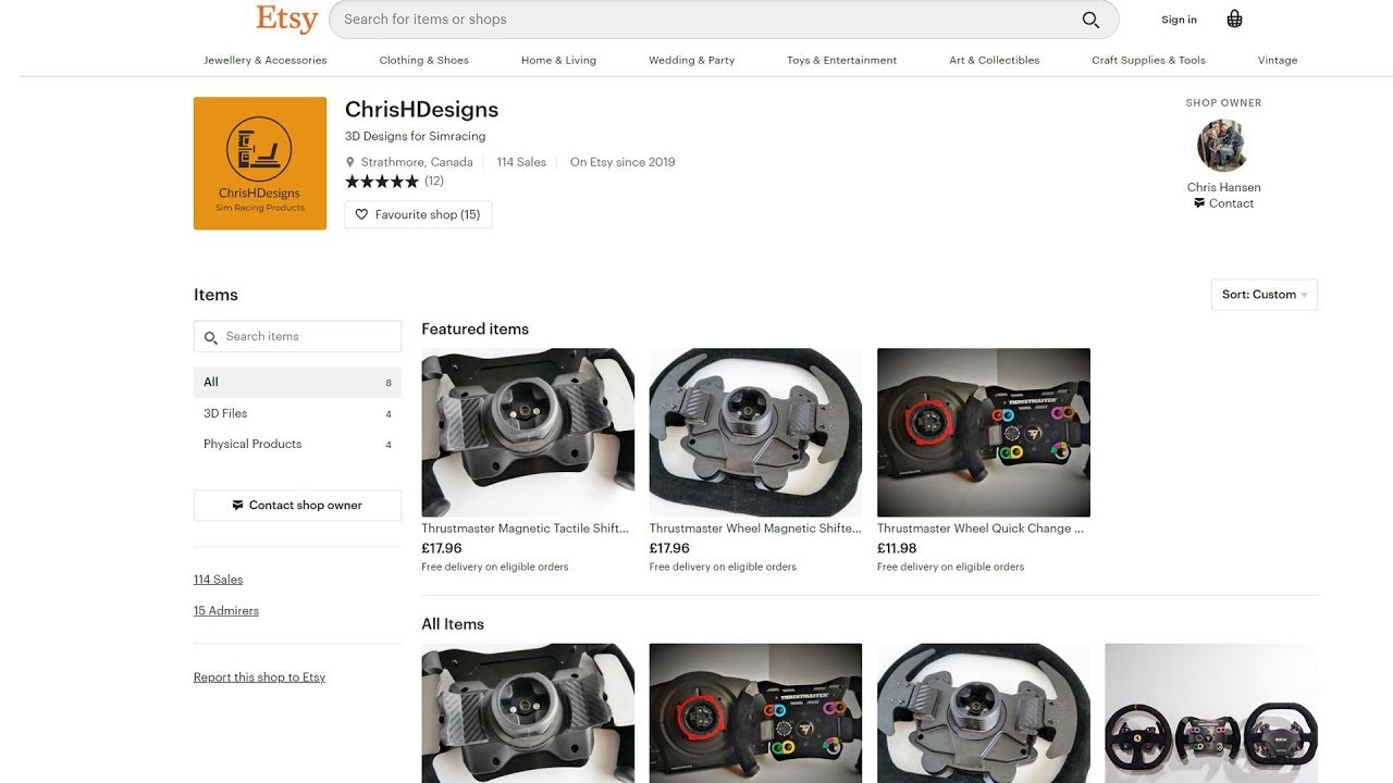 ChrisHDesigns Thrustmaster Ring Quick Change and Magnetic Shifter Mods