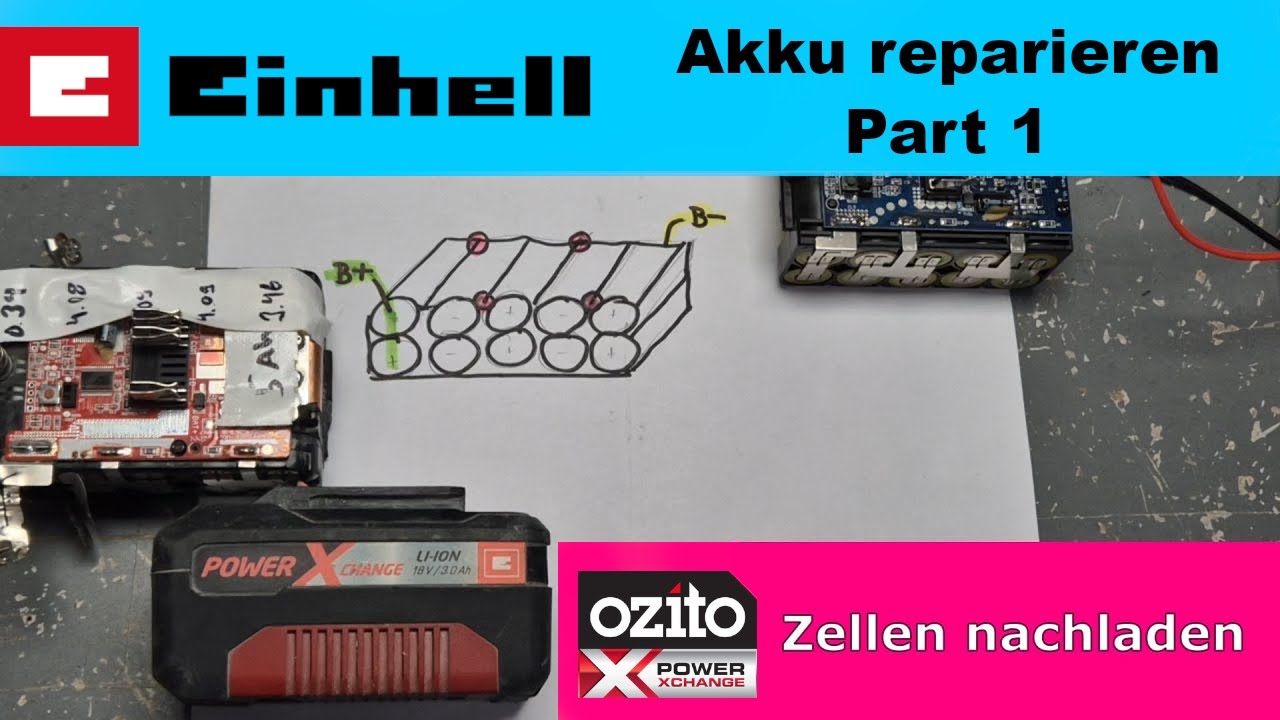 DIY Einhell Ozito Battery  Repair by Recharging - Easy Fix - Part 1