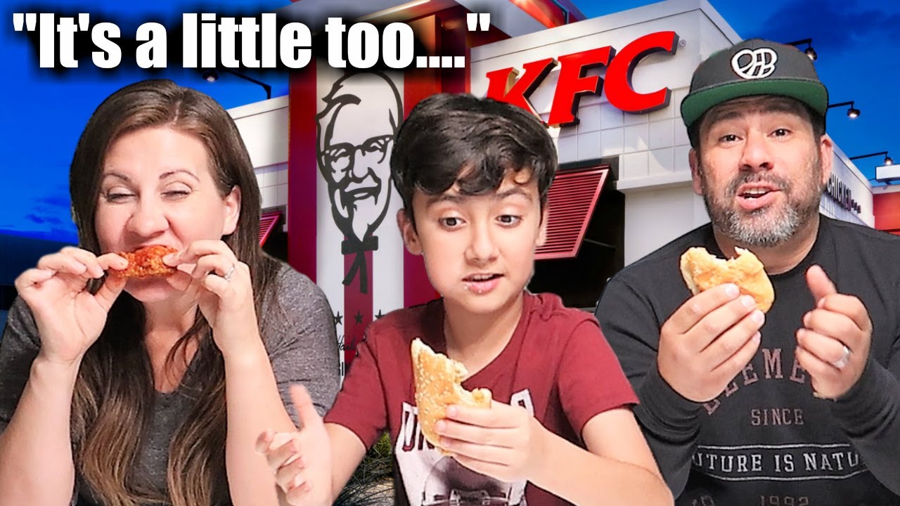 KID Taste Test EXPERT tries KFC CHICKEN SANDWICH for the first time | KFC vs CHICK-FIL-A Chicken