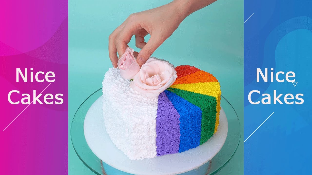 Perfect Rainbow Heart Cake Idea #Yumupcakes