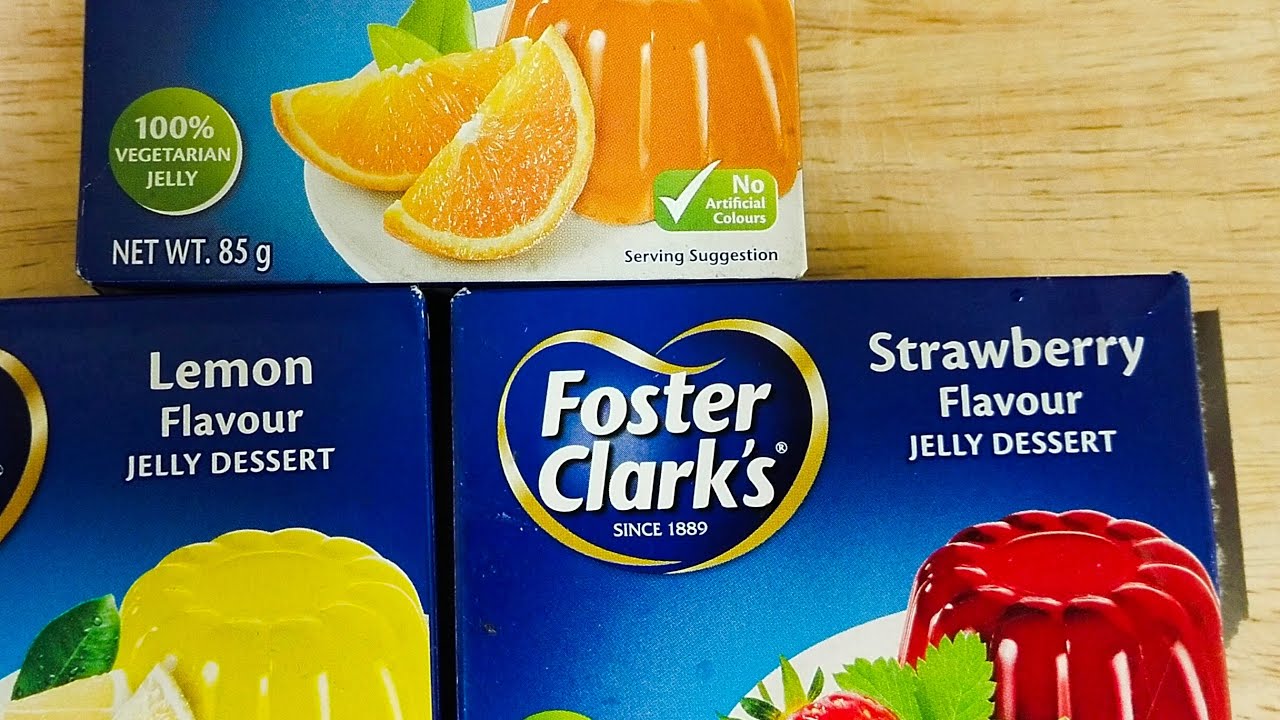 Foster Clarks Jelly Dessert || how to make veg jelly at home || strawberry flavoured jelly dessert |