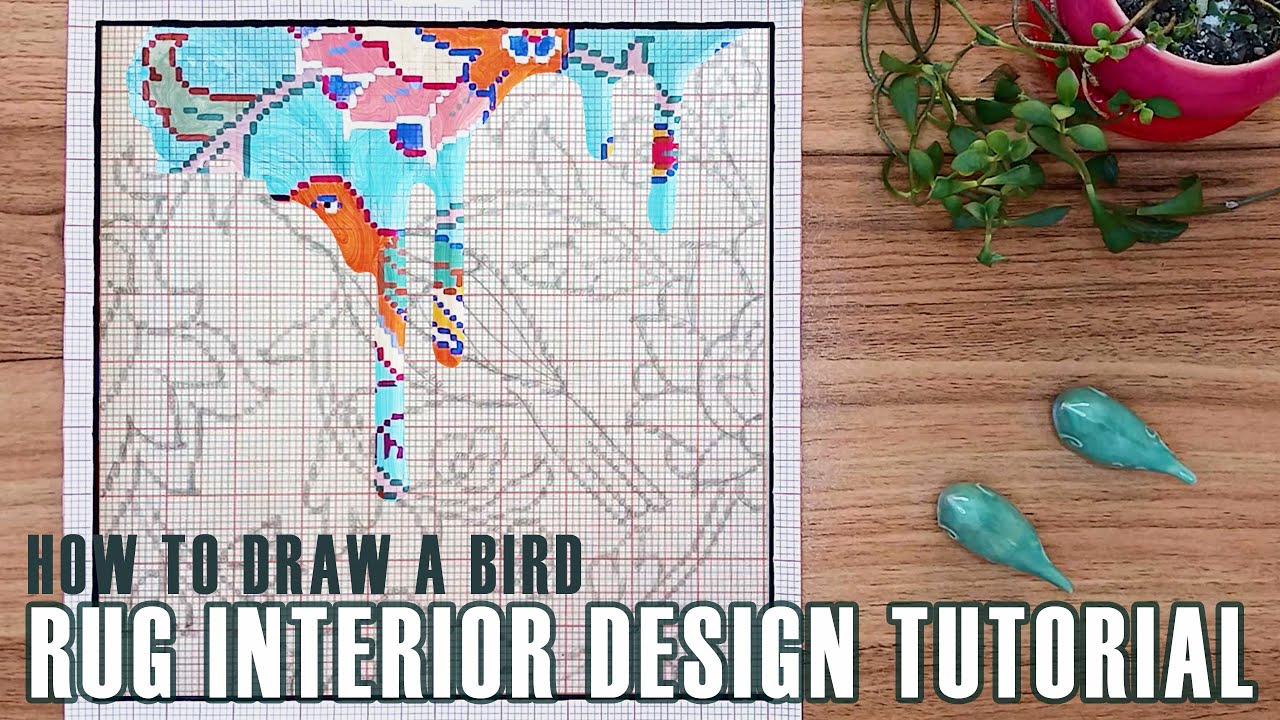 Video tutorial on carpet design: How to Draw a Bird on Carpet Design | Step by Step Tutorial