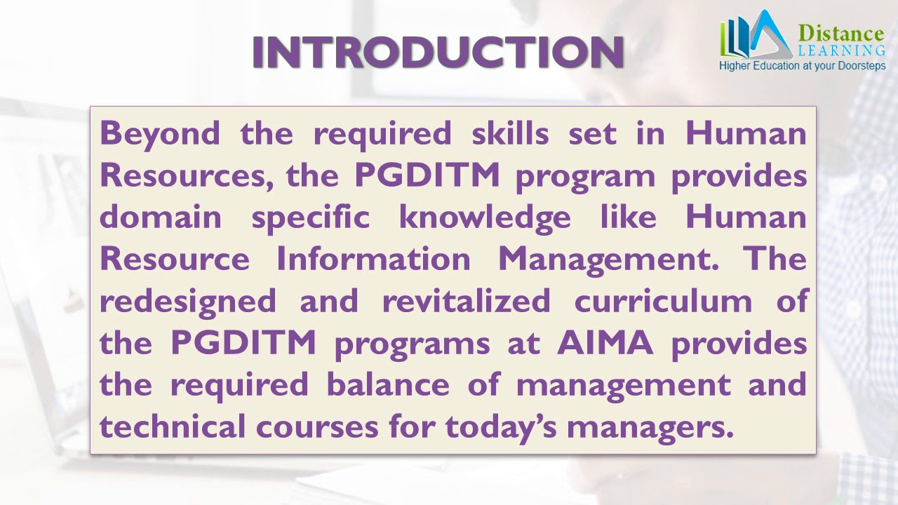 Distance Education PGDITM in HR System