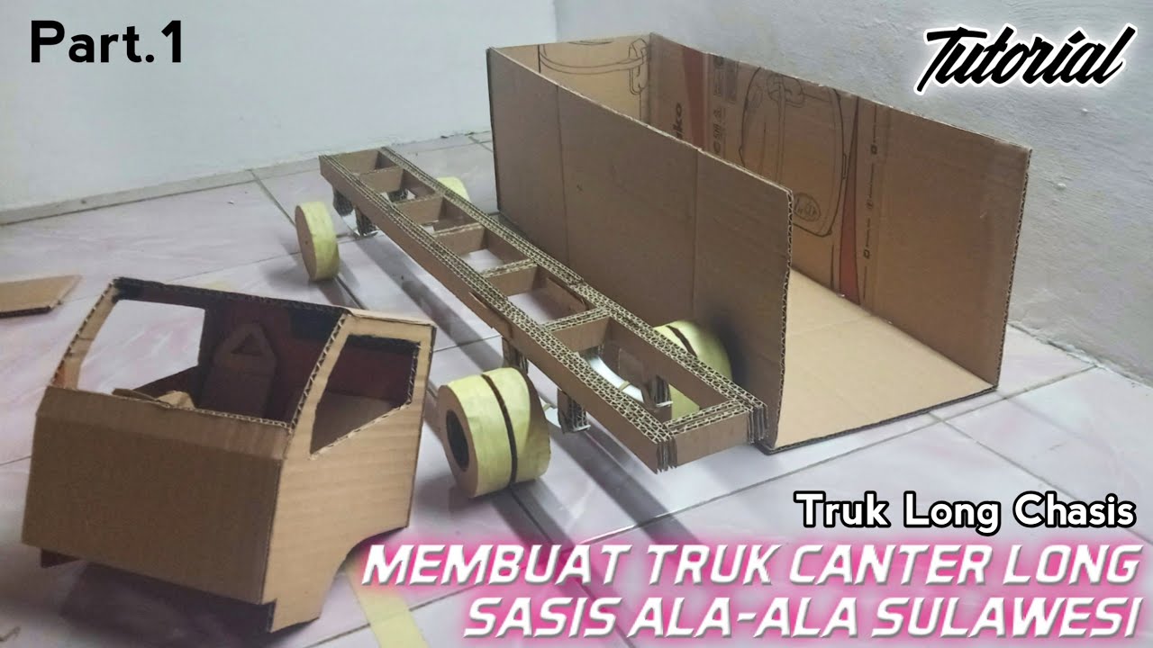 Cara Membuat Miniatur Truk Canter Long Sasis Dari Kardus ala