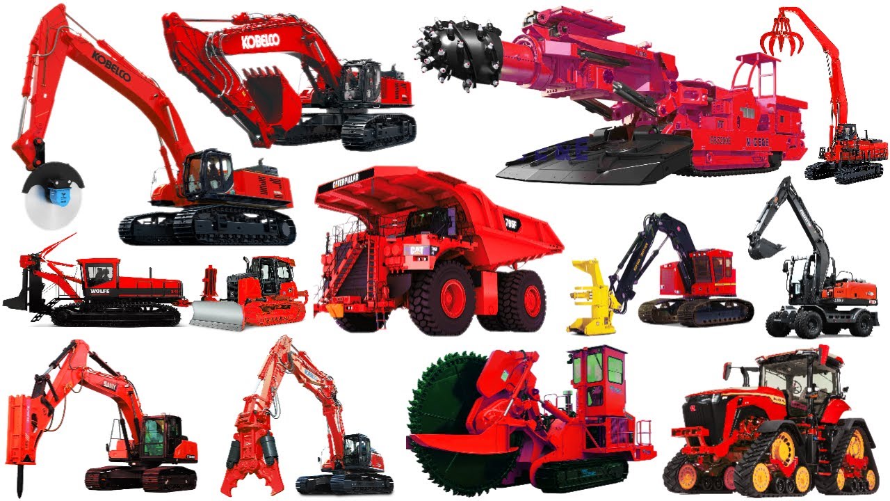 Excavator, Crane, Truck, Loader, Bulldozer, Digger | Heavy Vehicles Synthesis: Names & Sounds