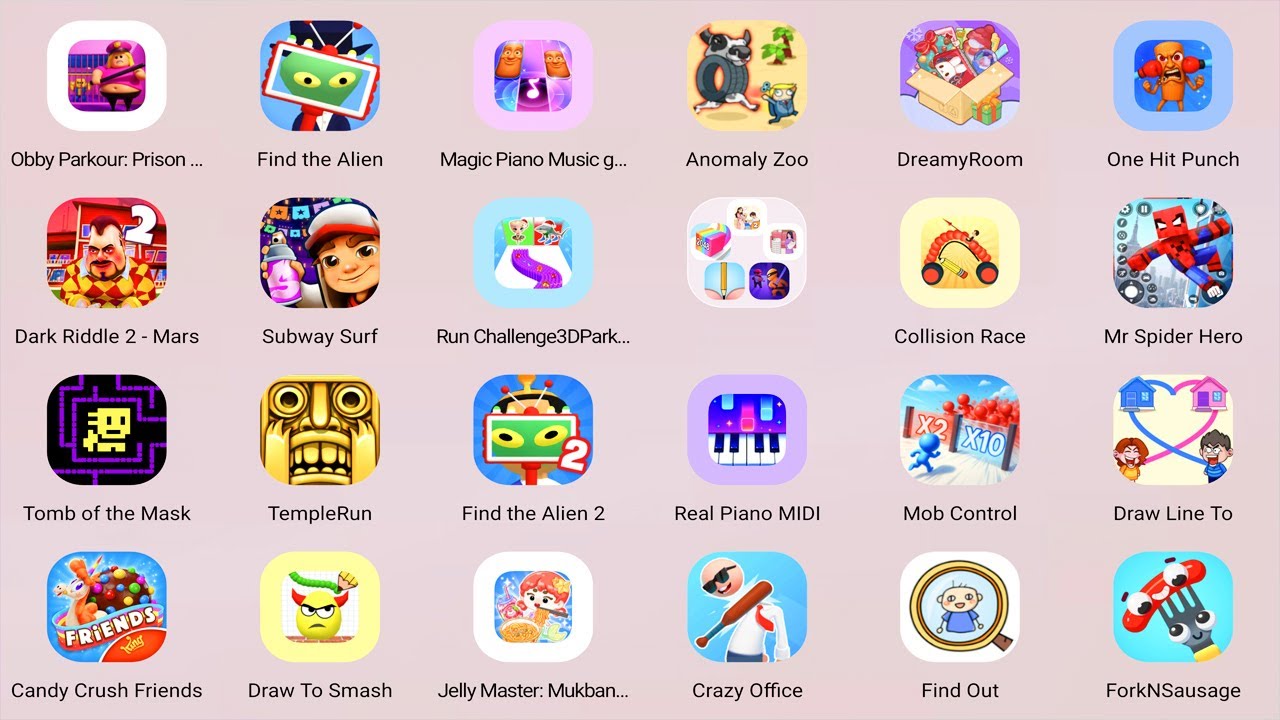 Roblox,Fishdom,Ragdoll Sandbox 3D,STAR: Super Tricky Amazing Run,Spider Fighter 2,Forest Surviva,..