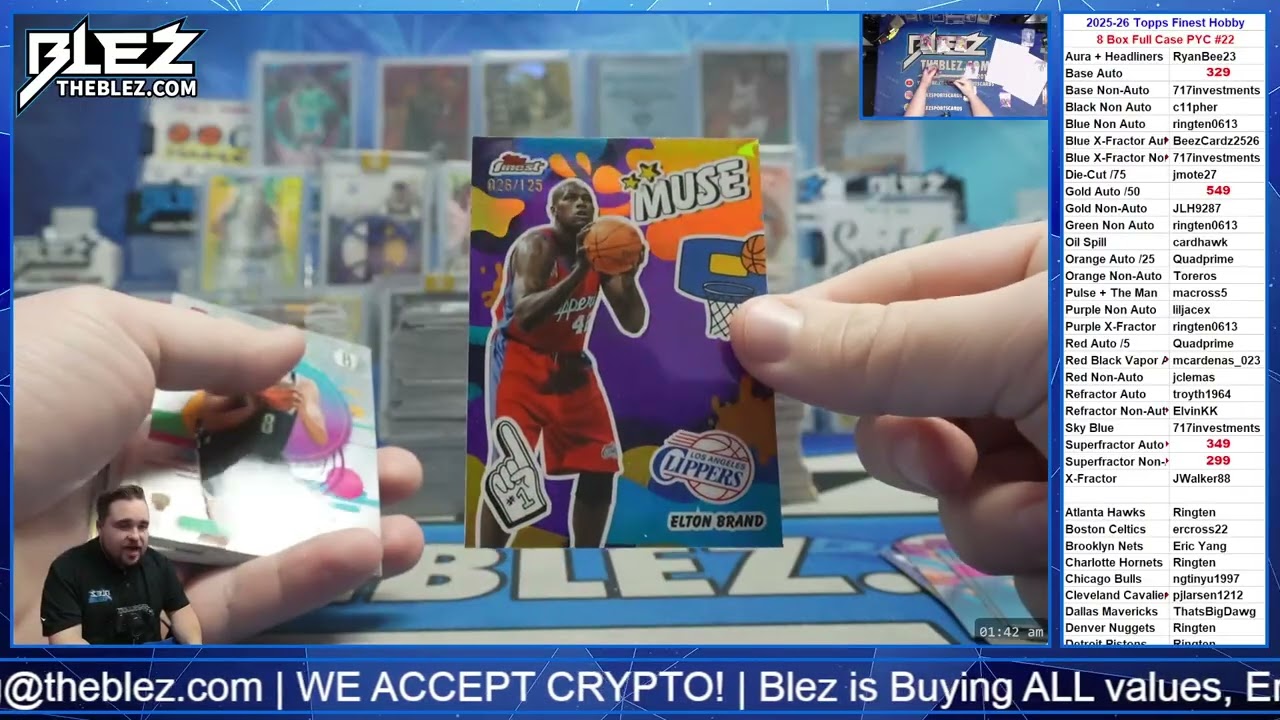 2025 26 Topps Finest Hobby NBA 8 Box Full Case Break #22 Pick Your Color