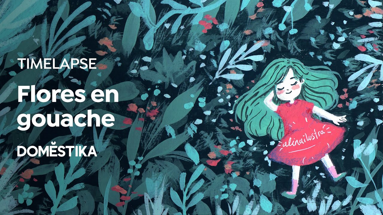 TIMELAPSE Gouache: Dibujando las flores de primavera (o de otoño) - Alinailustra - Domestika