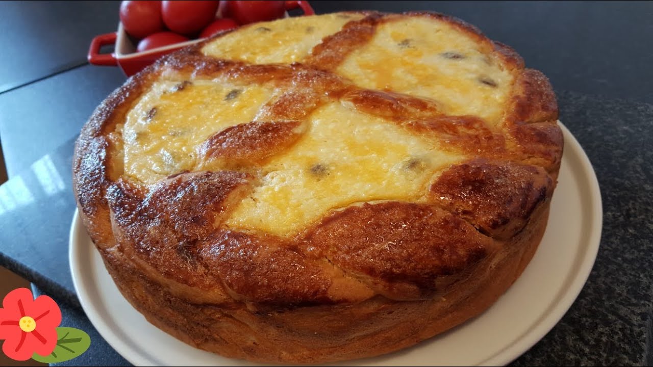 Pasca cu branza dulce si stafide