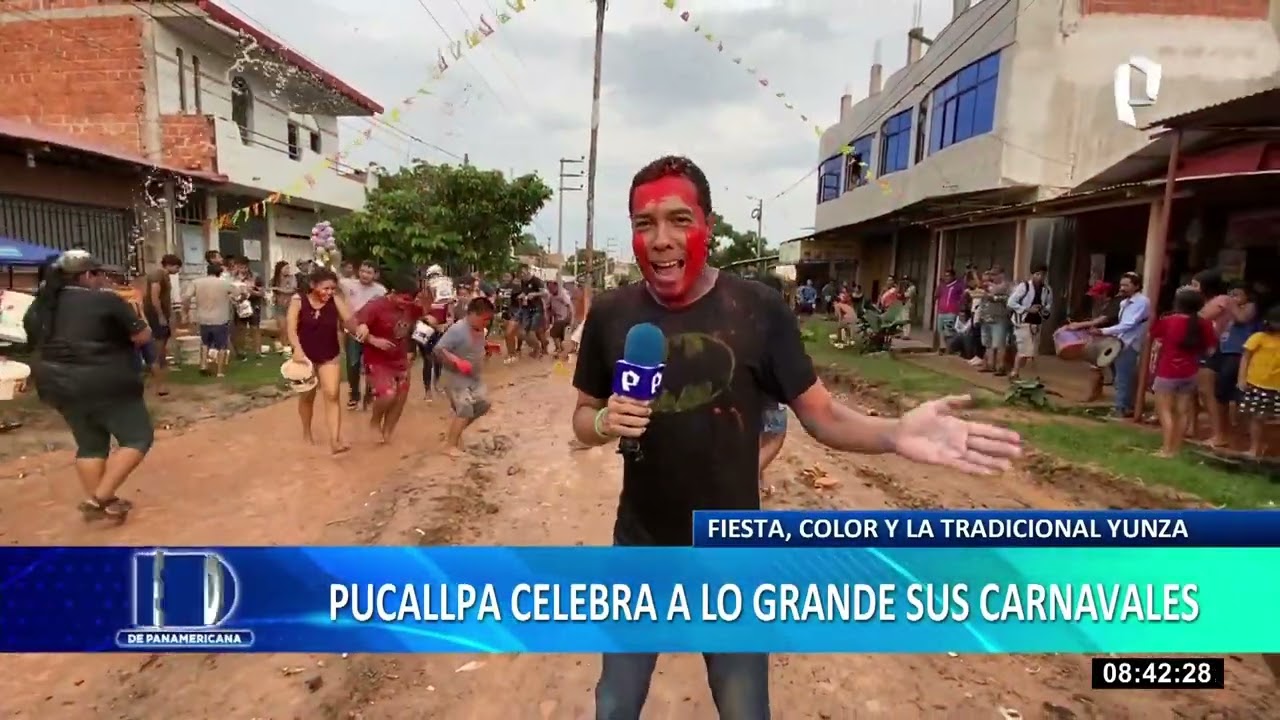 Pucallpa celebra a lo grande sus carnavales: ni los reporteros se salvan de los ataques con pintura
